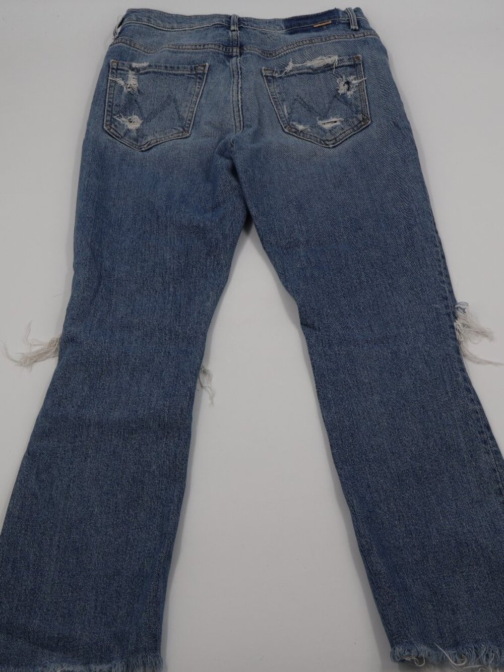 Mother The Insider Crop Step Fray Jeans Womens 27 Blue Distressed Holy Melanchol - Picture 10 of 11